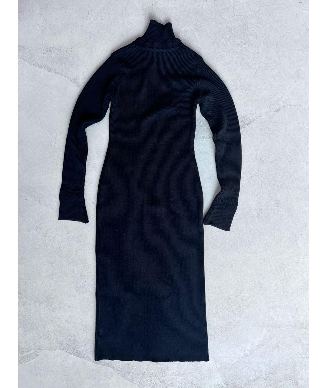 TRUSSARDI Черное шерстяное повседневное платье, фото 3