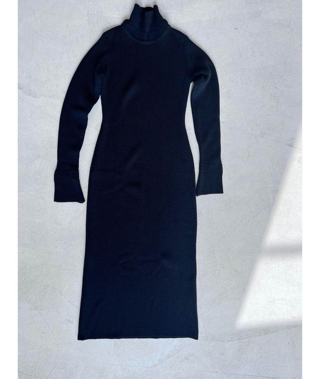 TRUSSARDI Черное шерстяное повседневное платье, фото 2