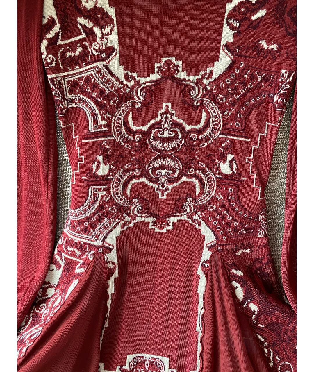 JEAN PAUL GAULTIER Бордовое полиэстеровое повседневное платье, фото 6