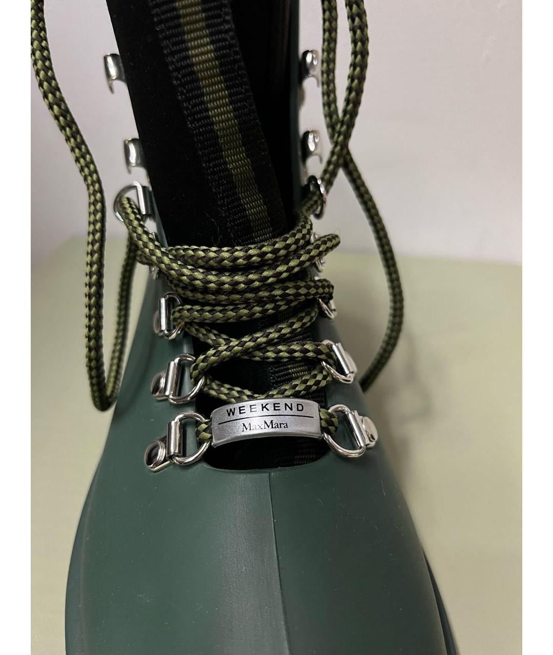 WEEKEND MAX MARA Зеленые резиновые ботинки, фото 6