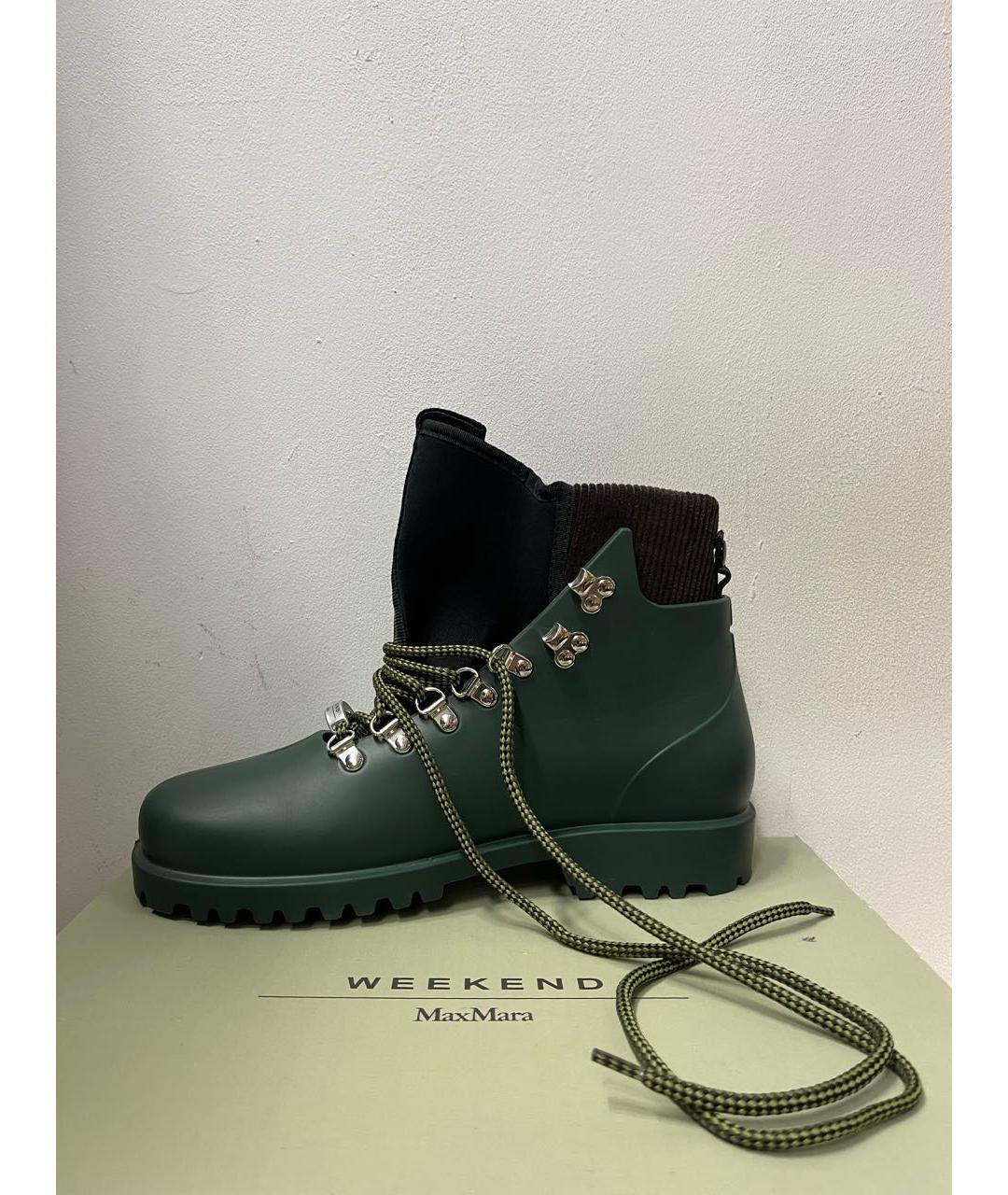 WEEKEND MAX MARA Зеленые резиновые ботинки, фото 5