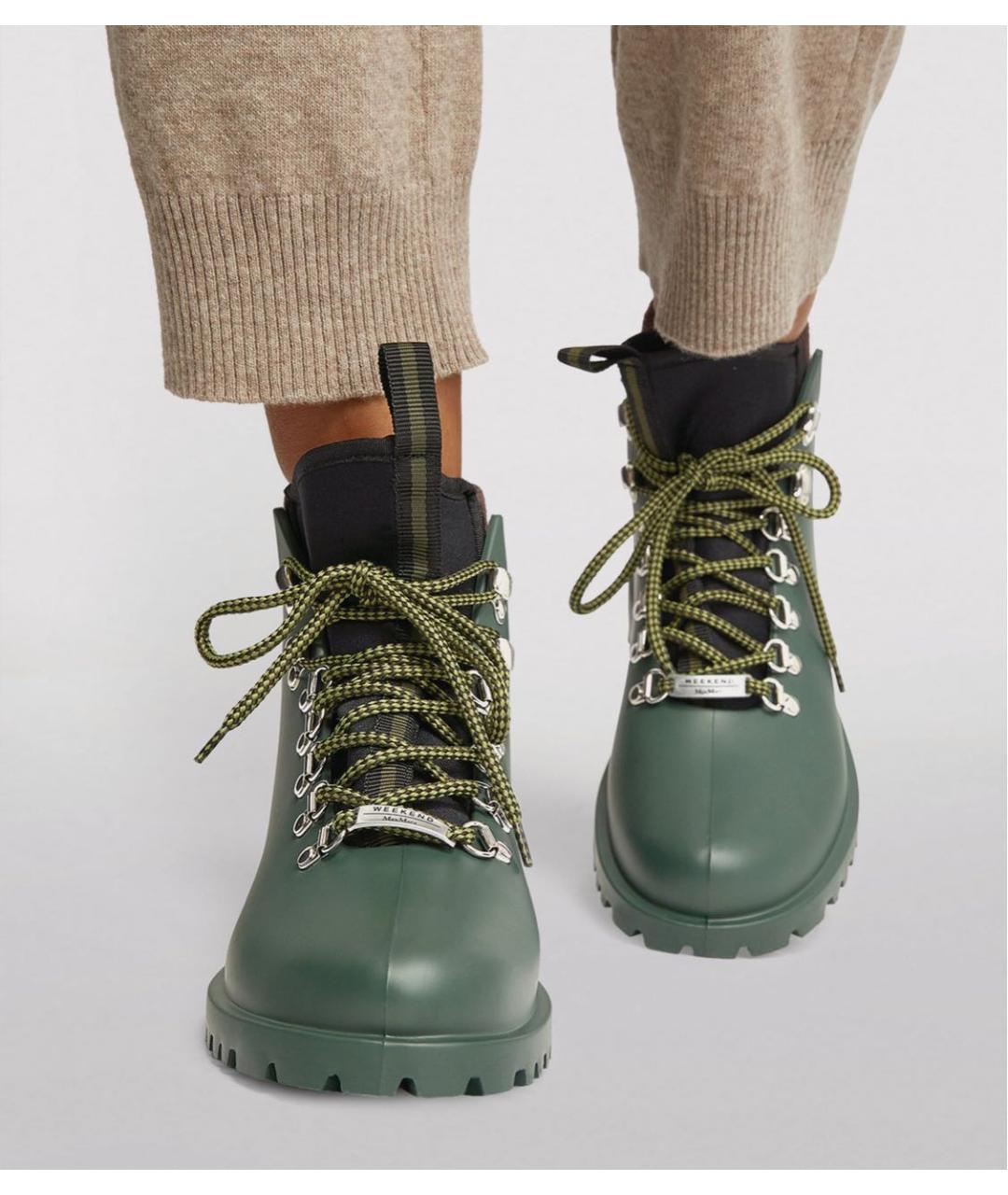 WEEKEND MAX MARA Зеленые резиновые ботинки, фото 7