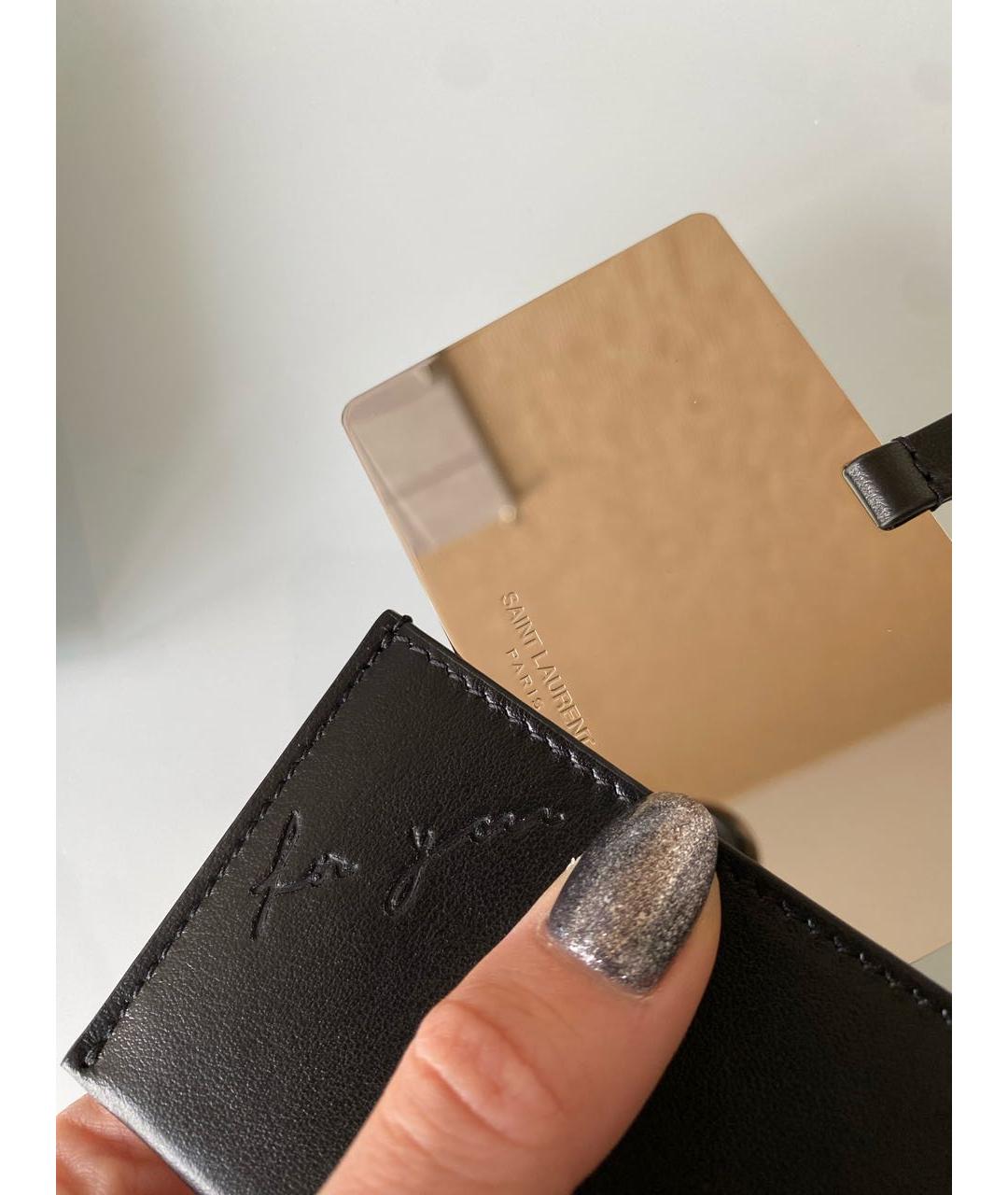 SAINT LAURENT Черная кожаная визитница, фото 4