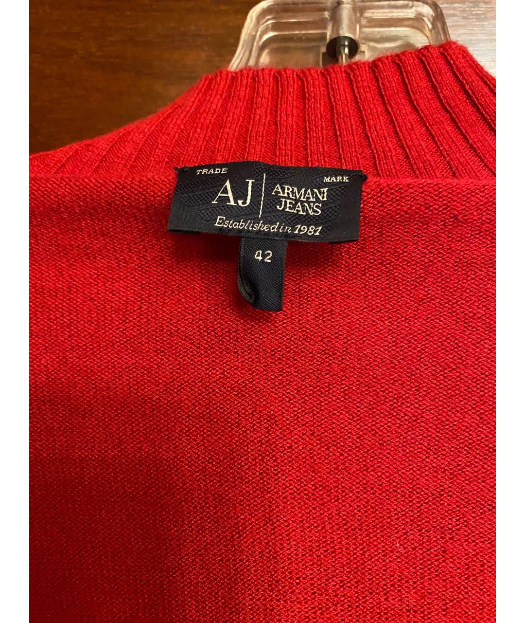 ARMANI JEANS Красный полиамидовый джемпер / свитер, фото 3