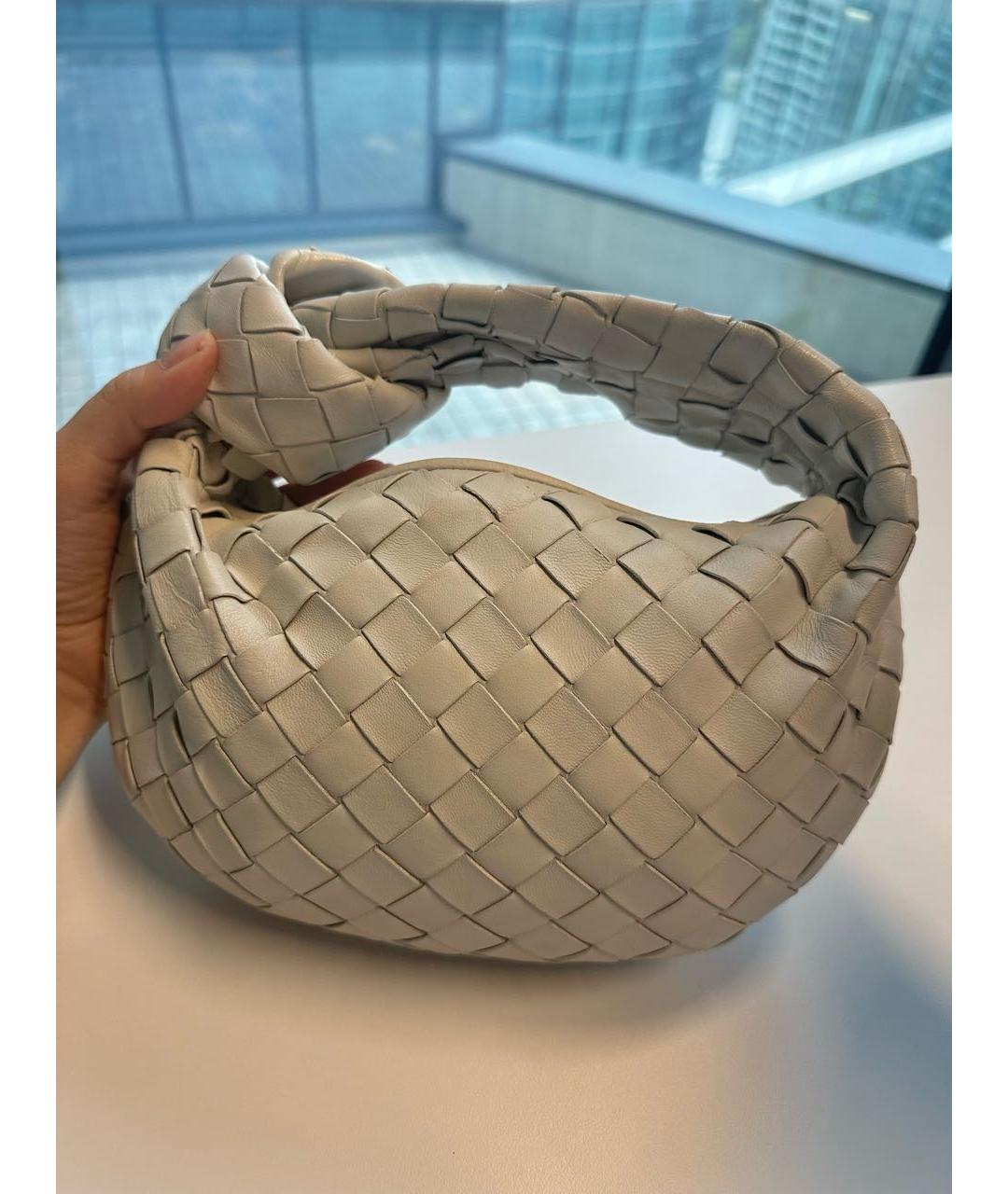 BOTTEGA VENETA Белая кожаная сумка через плечо, фото 2