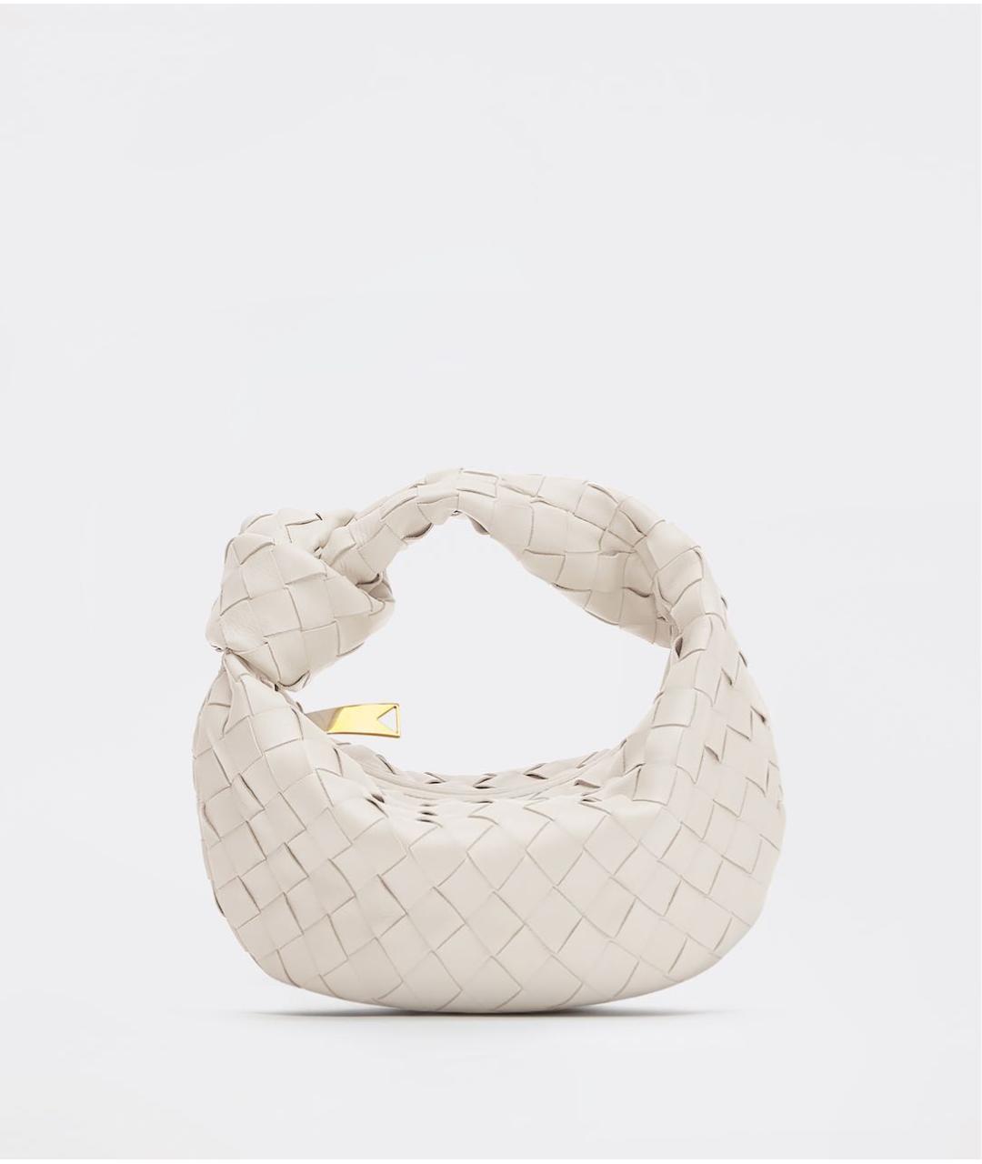BOTTEGA VENETA Белая кожаная сумка через плечо, фото 8