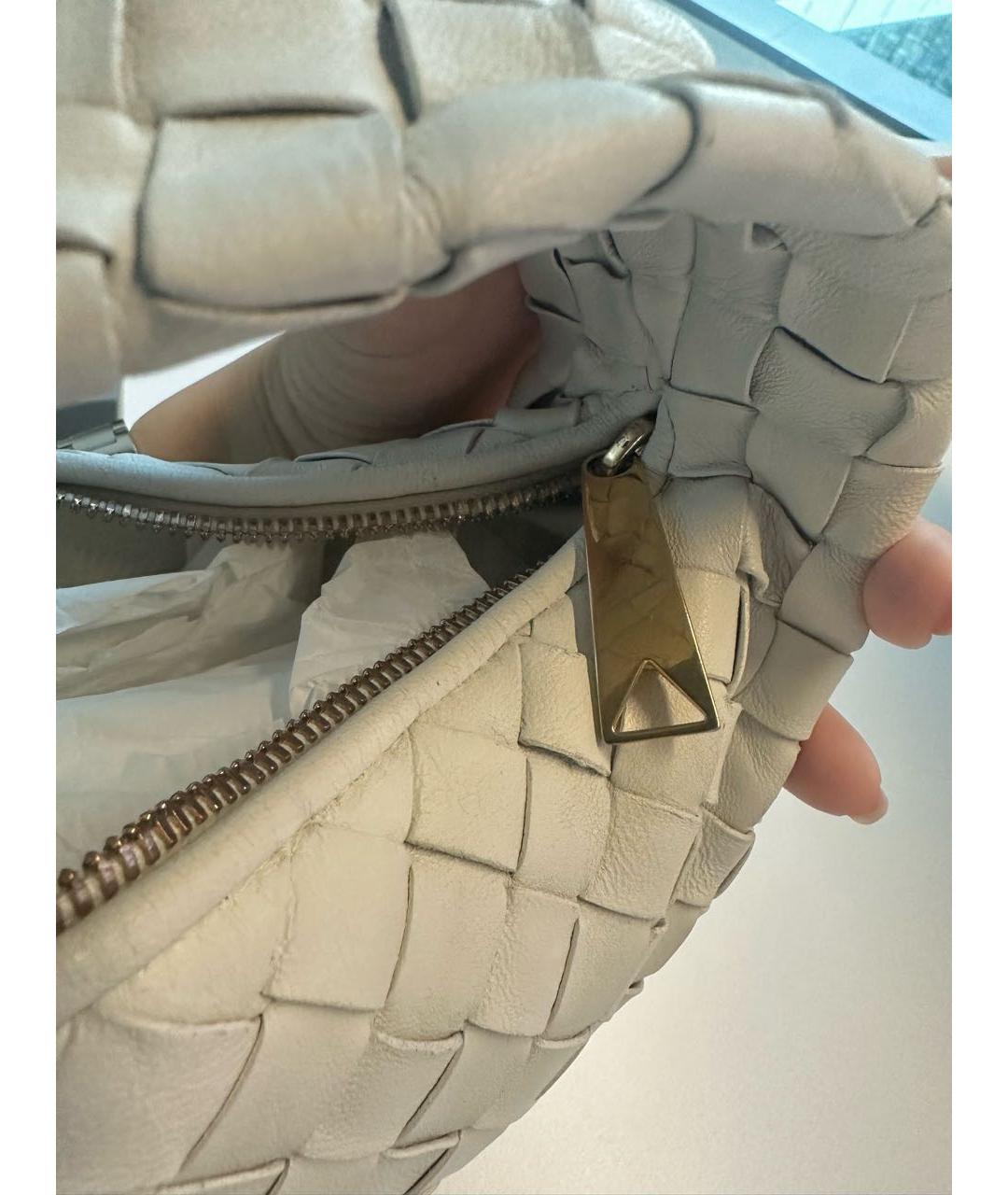 BOTTEGA VENETA Белая кожаная сумка через плечо, фото 5