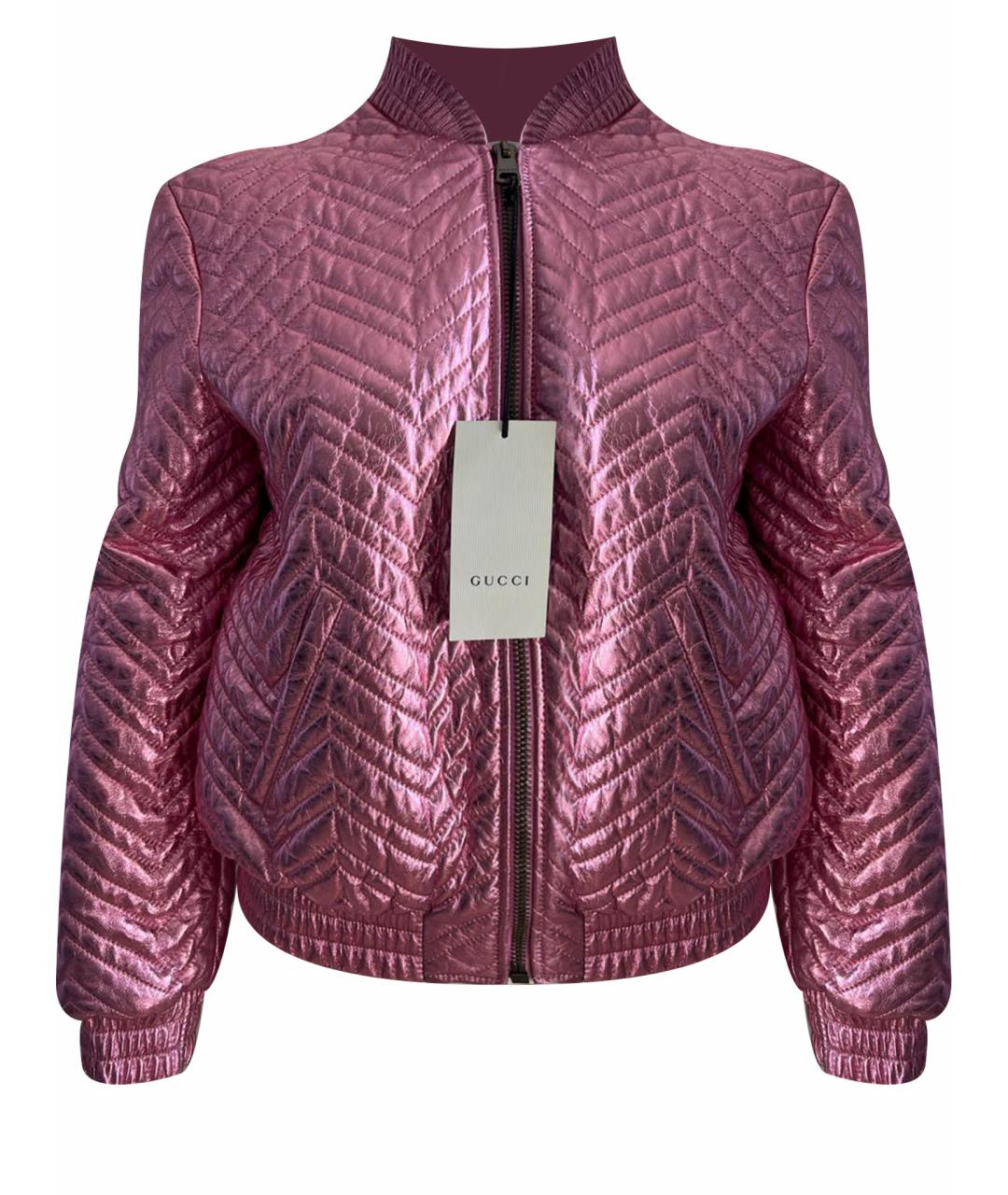 GUCCI Розовая кожаная куртка, фото 1