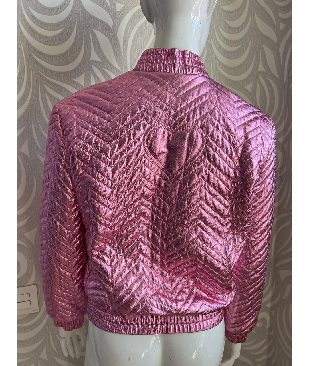 GUCCI Розовая кожаная куртка, фото 2