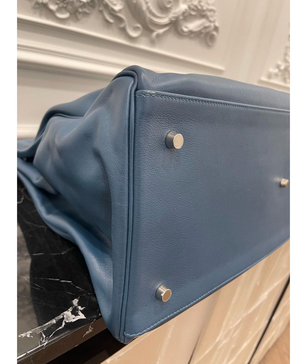 HERMES PRE-OWNED Голубая кожаная сумка с короткими ручками, фото 7