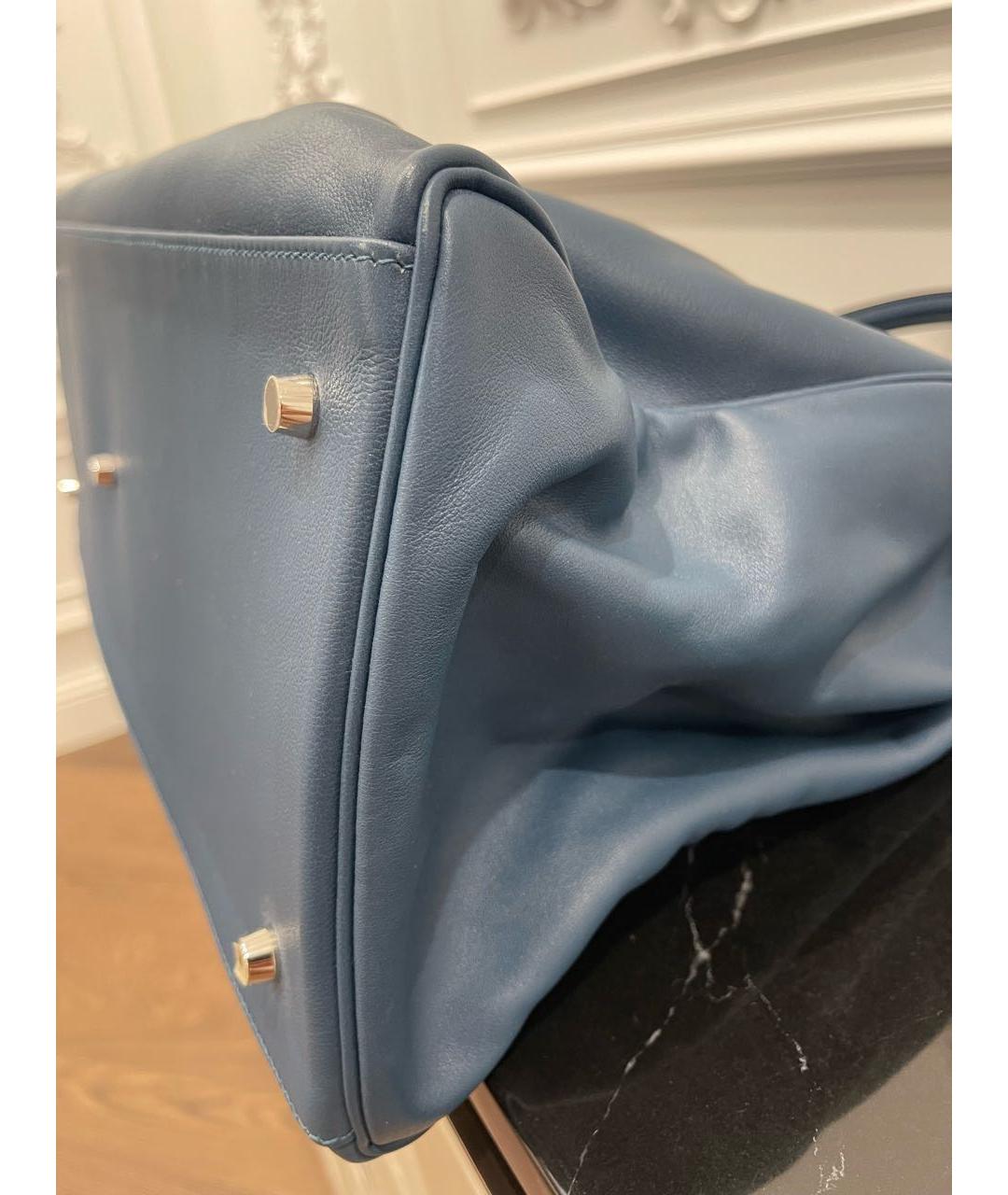 HERMES PRE-OWNED Голубая кожаная сумка с короткими ручками, фото 6