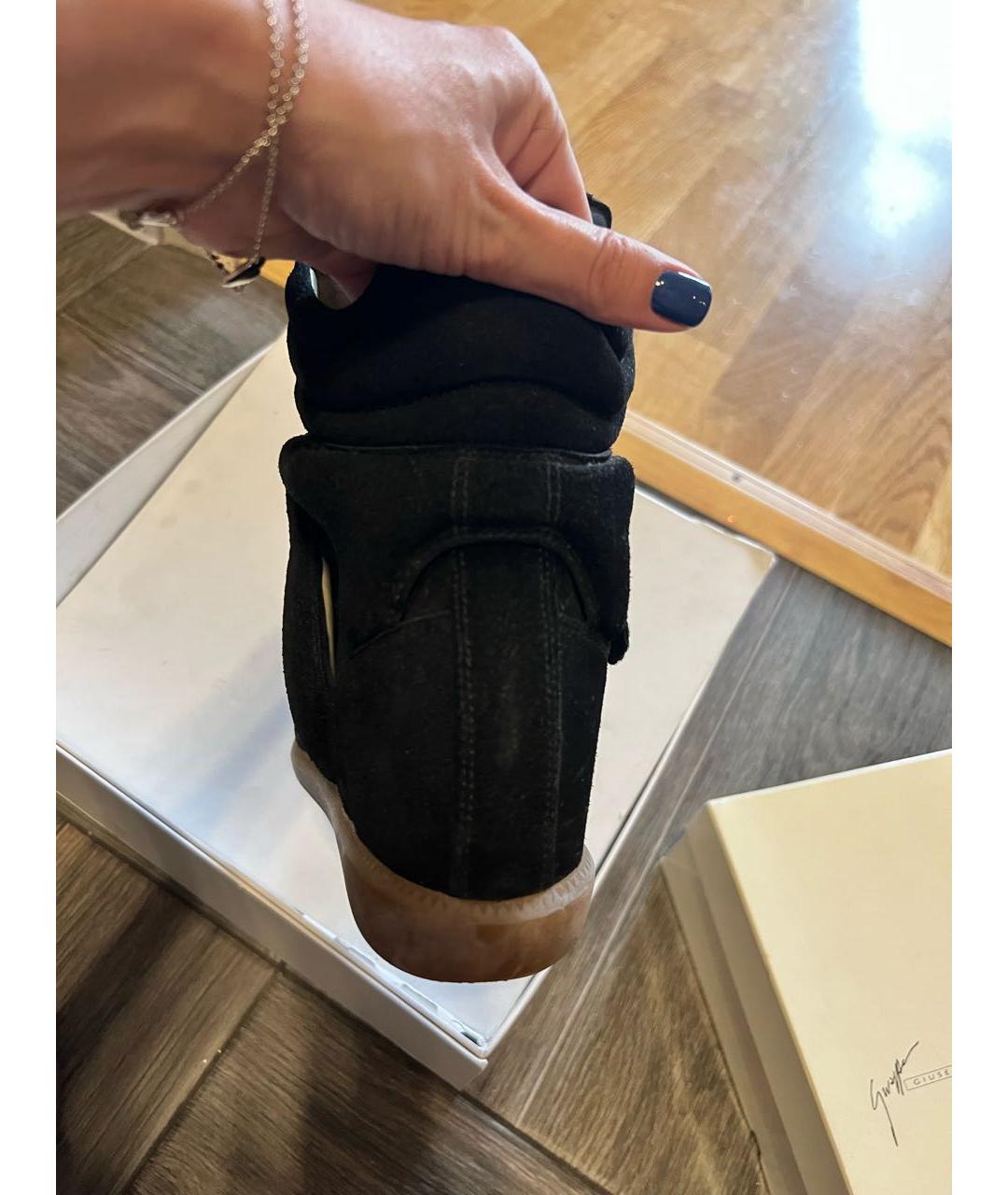 ISABEL MARANT Черные кожаные кеды, фото 2