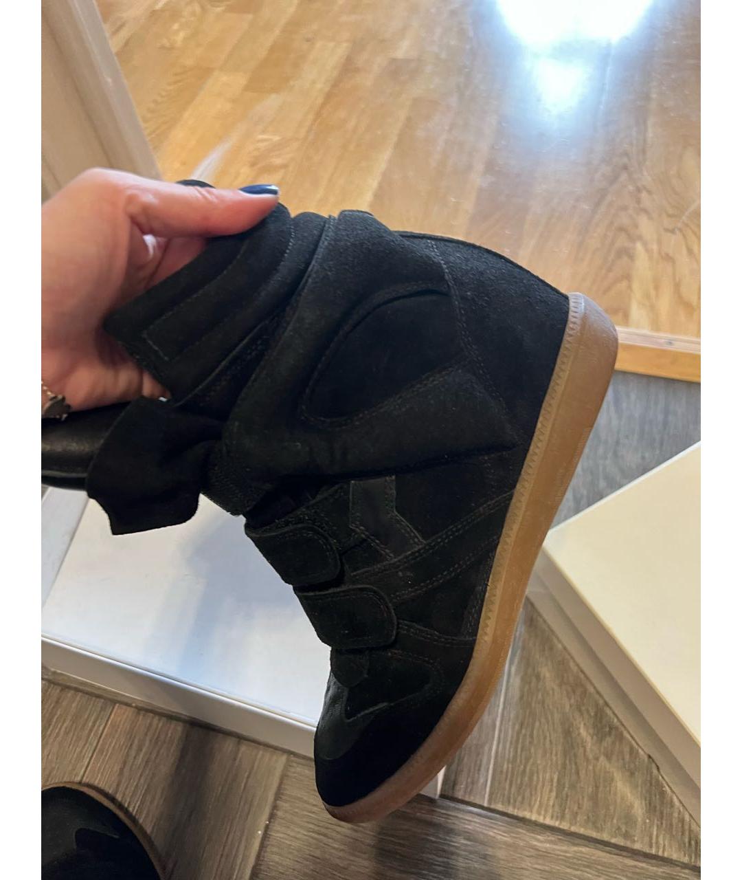 ISABEL MARANT Черные кожаные кеды, фото 3