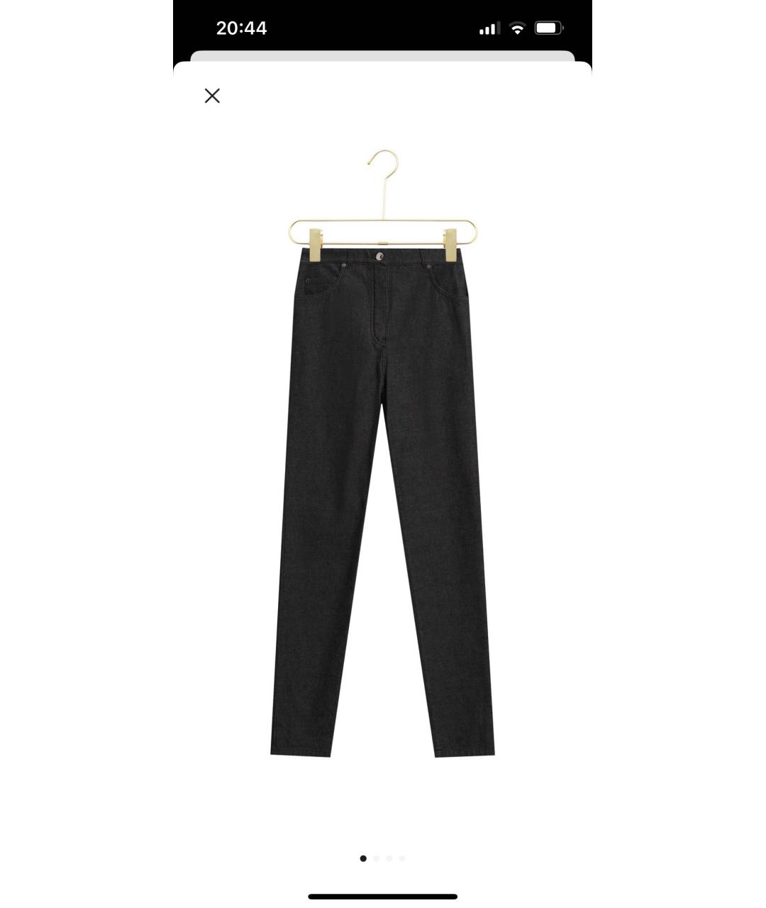 HERMES PRE-OWNED Черные хлопко-эластановые джинсы слим, фото 4