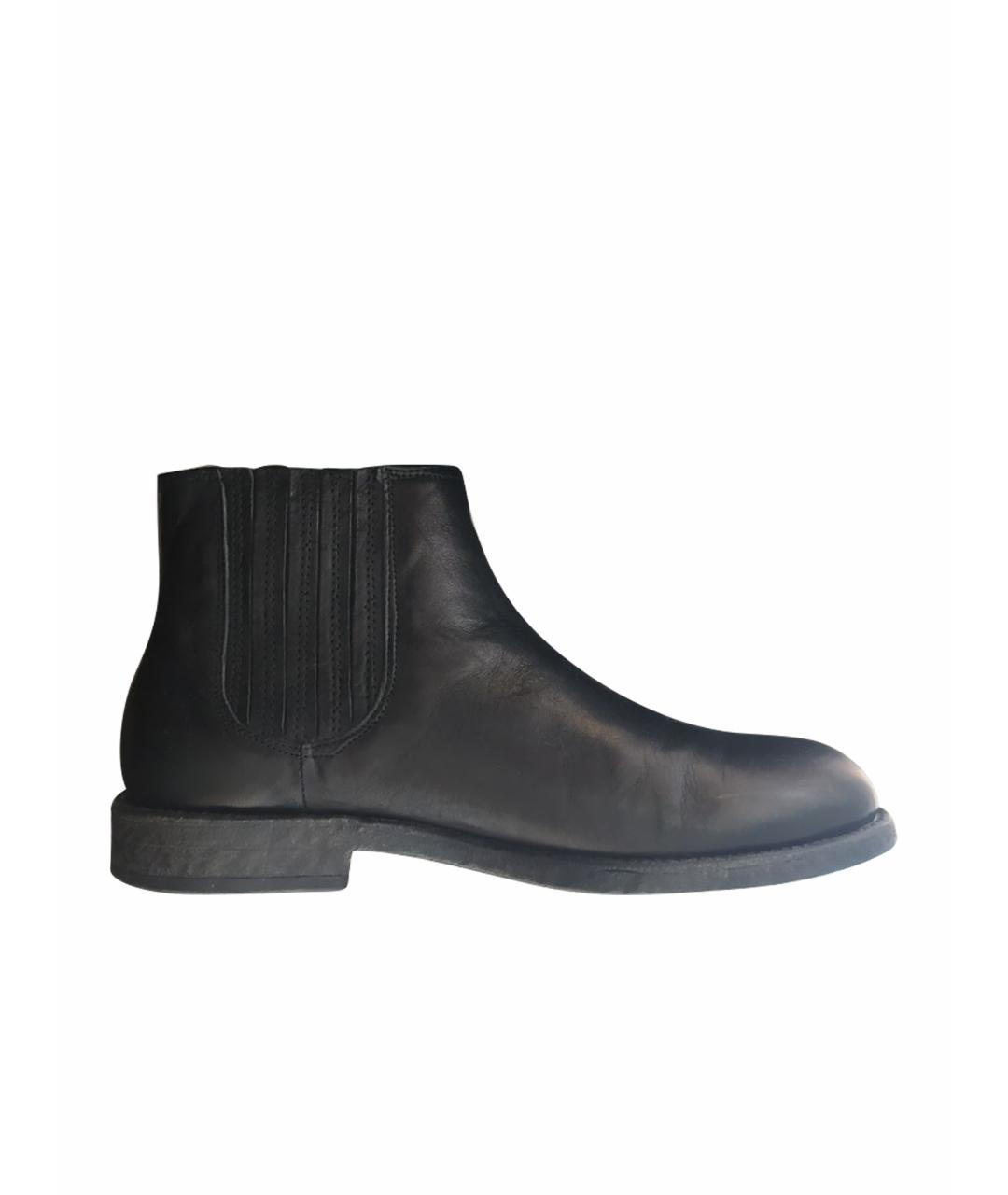 OXS RUBBER SOUL Черные кожаные высокие ботинки, фото 1