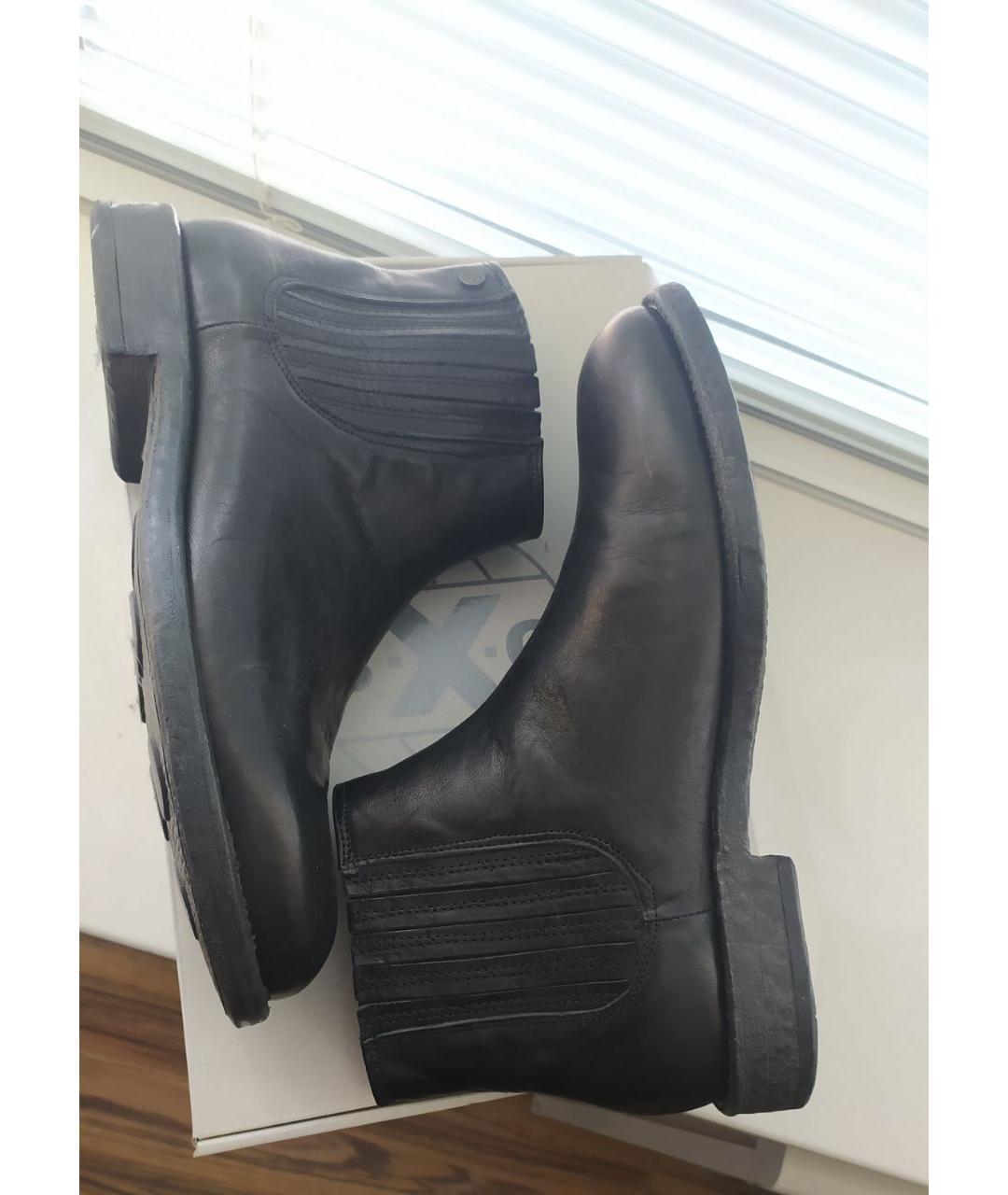 OXS RUBBER SOUL Черные кожаные высокие ботинки, фото 6