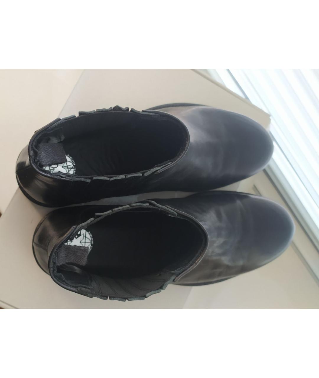 OXS RUBBER SOUL Черные кожаные высокие ботинки, фото 3