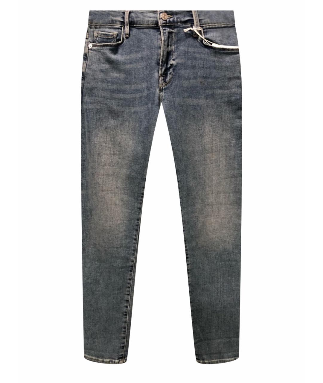 FRAME Голубые хлопко-эластановые прямые джинсы, фото 1