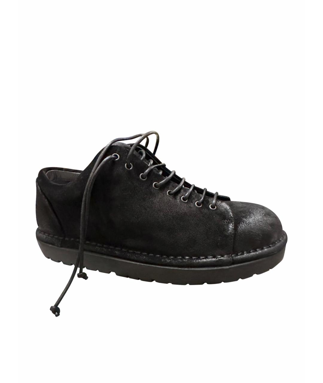 MARSELL Черные замшевые низкие ботинки, фото 1