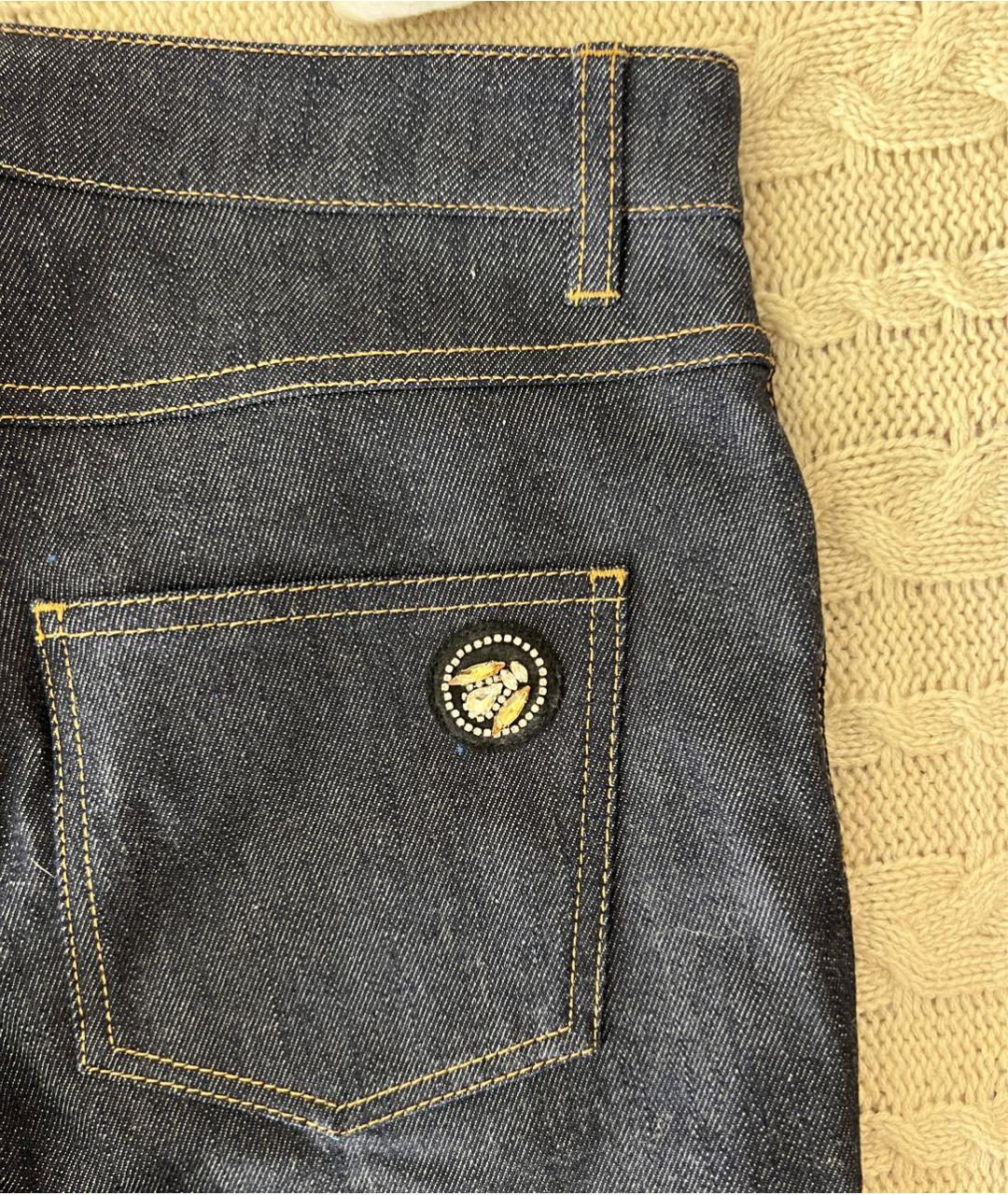 CHRISTIAN DIOR Темно-синие хлопковые прямые джинсы, фото 4