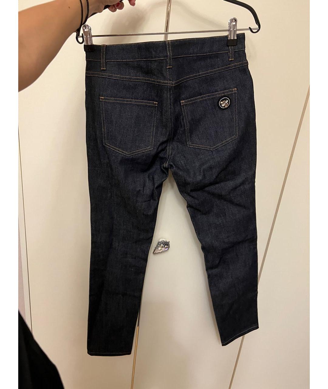 CHRISTIAN DIOR Темно-синие хлопковые прямые джинсы, фото 2