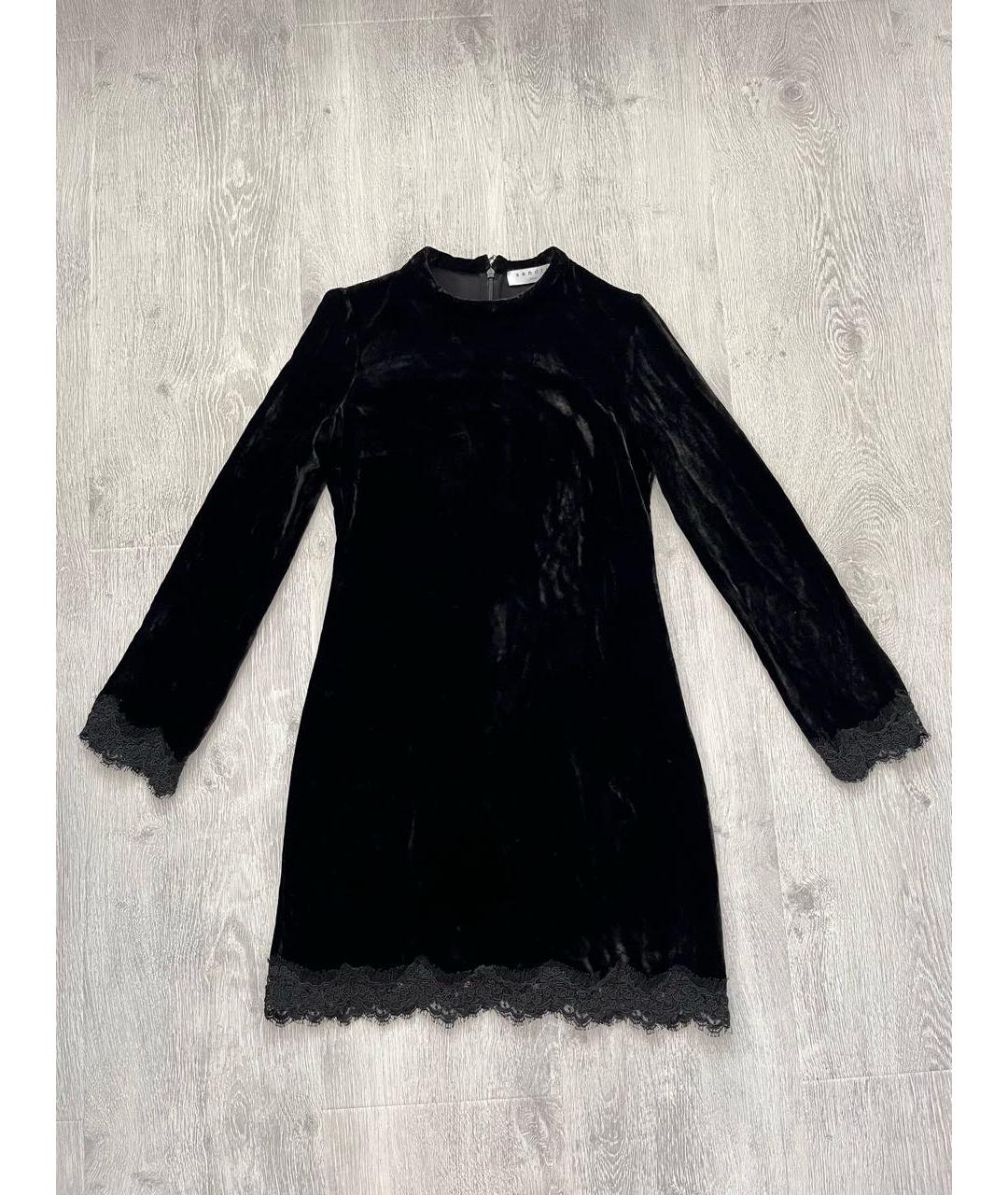 SANDRO Черное бархатное коктейльное платье, фото 7