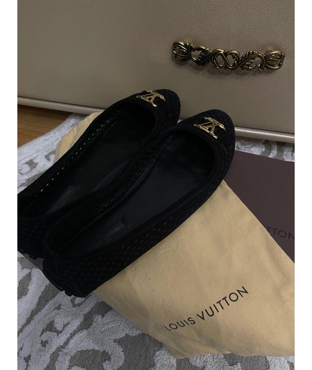 LOUIS VUITTON PRE-OWNED Черные замшевые балетки, фото 7