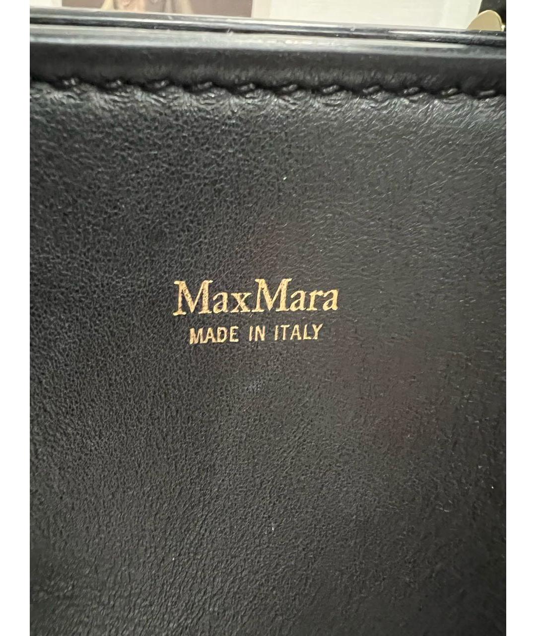 MAX MARA Черная кожаная сумка с короткими ручками, фото 2
