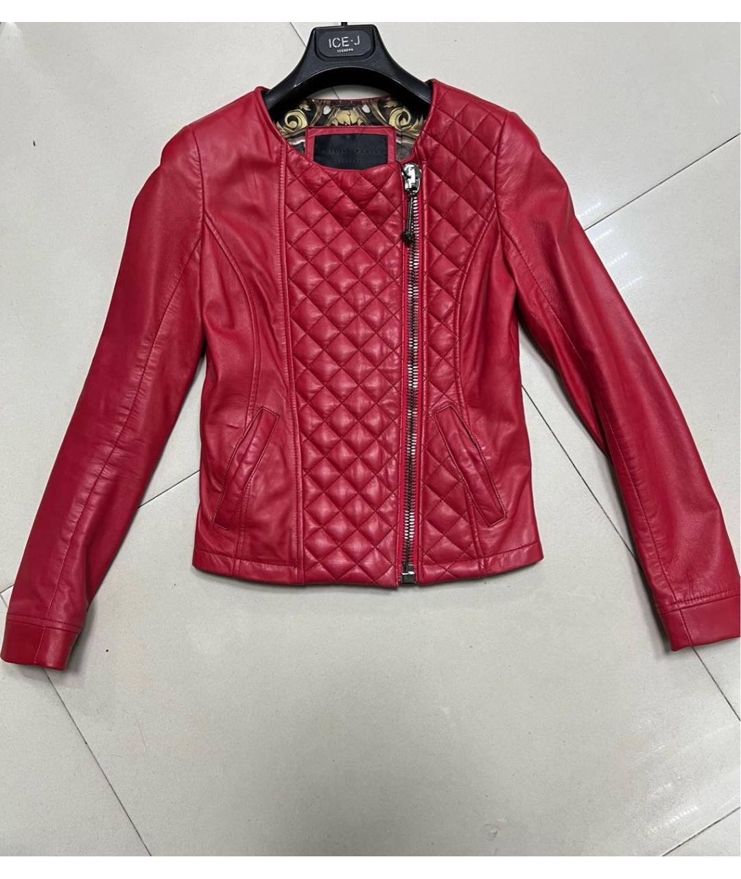 PHILIPP PLEIN Красная кожаная куртка, фото 2