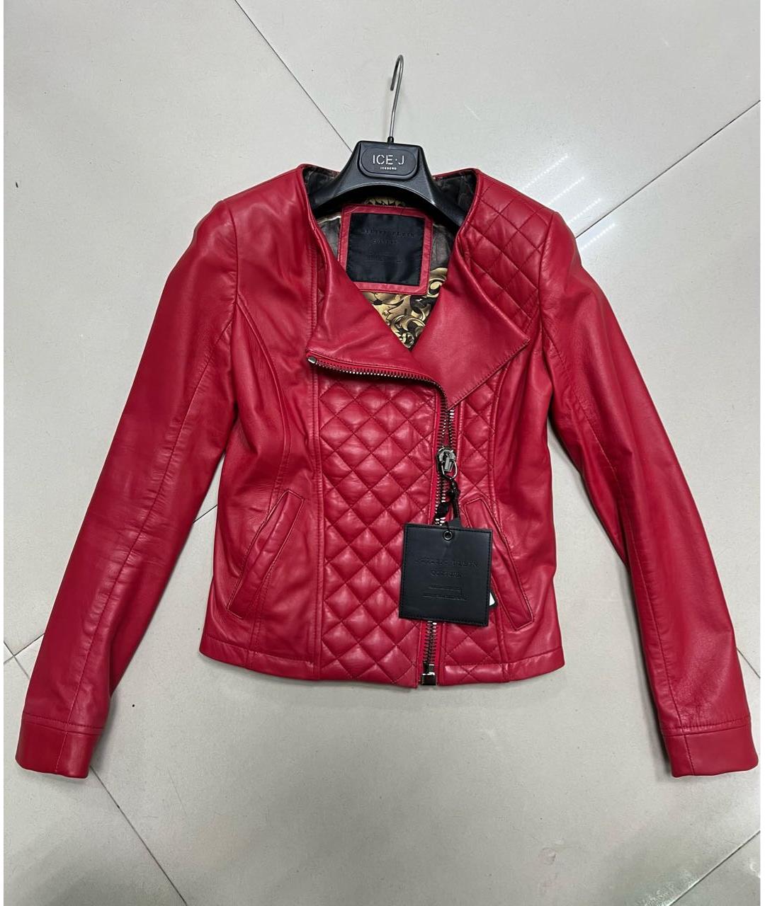 PHILIPP PLEIN Красная кожаная куртка, фото 6