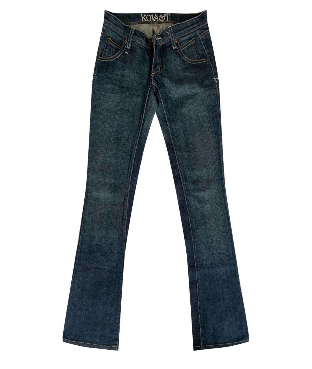 KOVA&T Темно-синие хлопко-эластановые джинсы клеш, фото 1