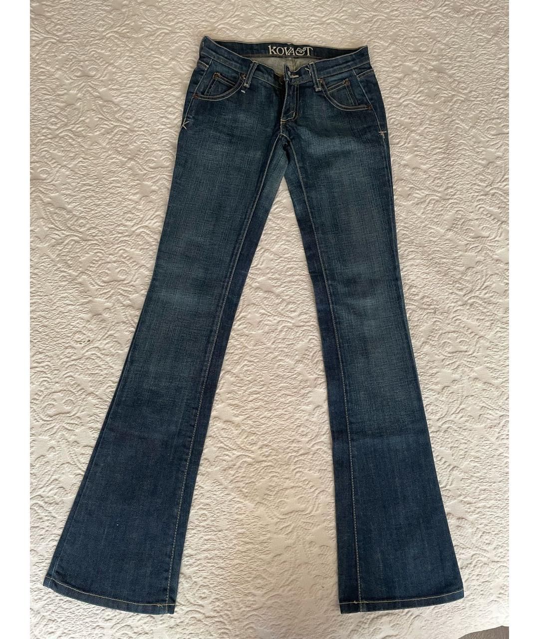 KOVA&T Темно-синие хлопко-эластановые джинсы клеш, фото 9