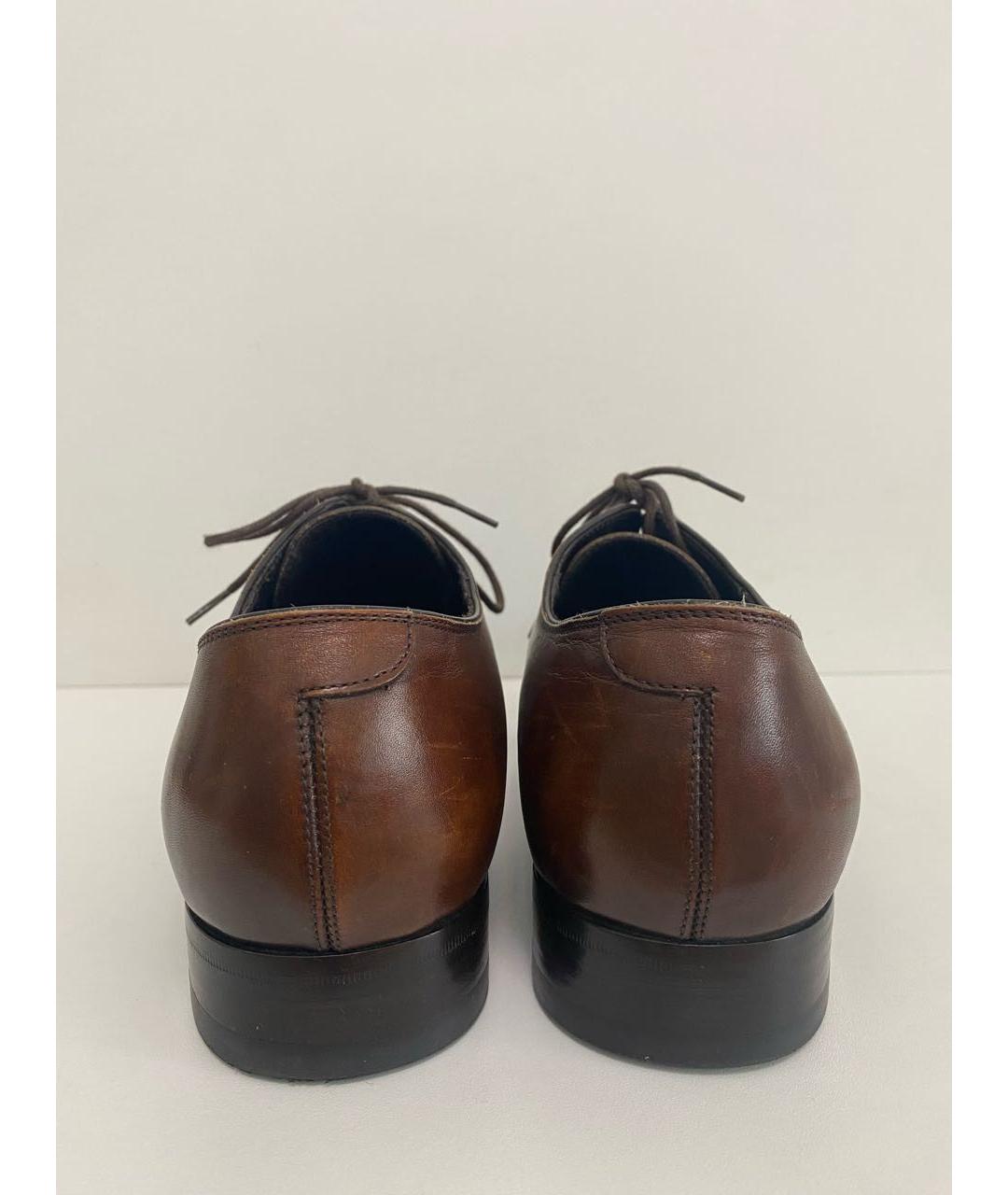 CANALI Коричневые кожаные туфли, фото 4
