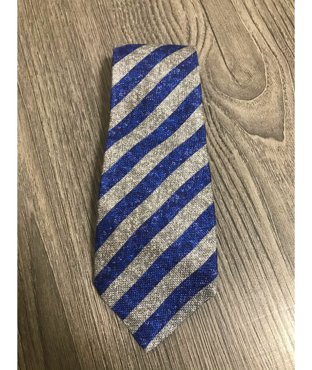 KITON Синий шелковый галстук, фото 4