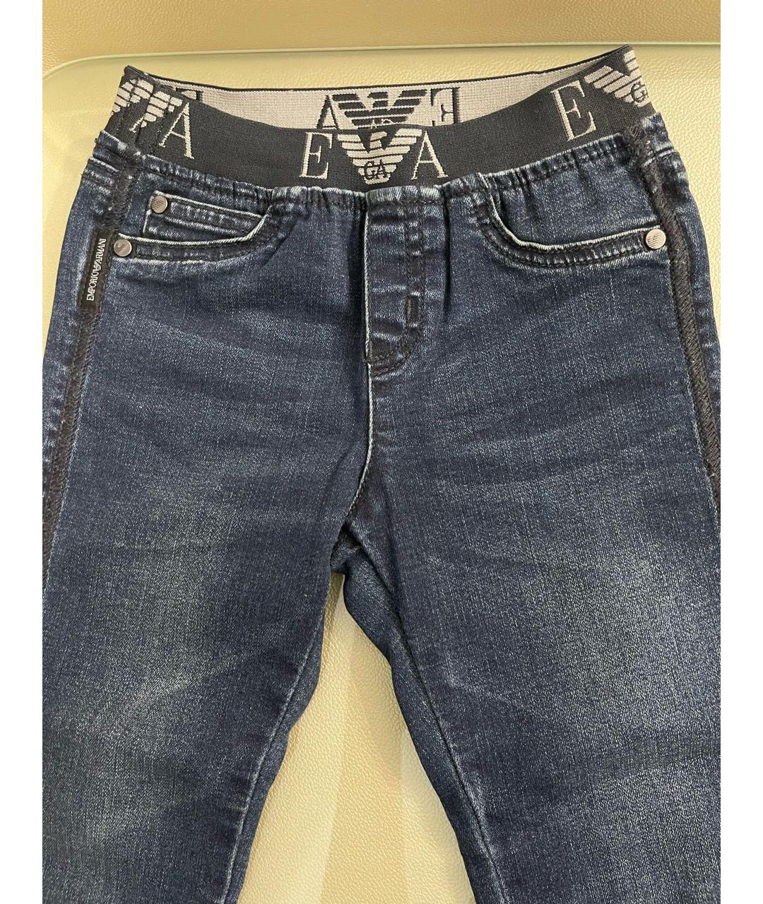 EMPORIO ARMANI Темно-синие деним детские джинсы, фото 2
