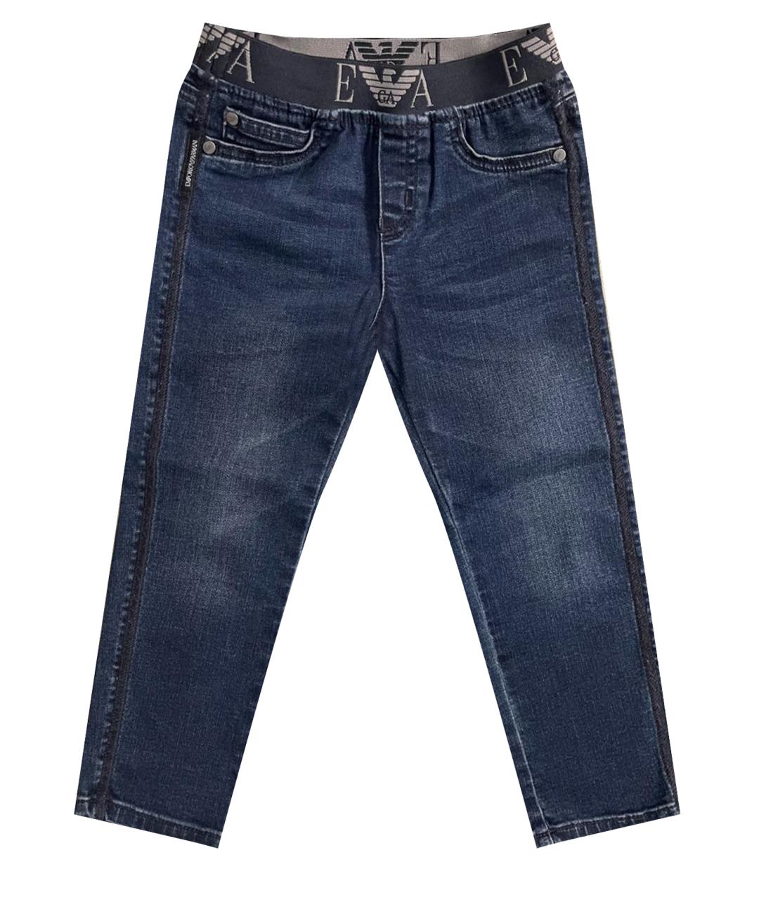 EMPORIO ARMANI Темно-синие деним детские джинсы, фото 1