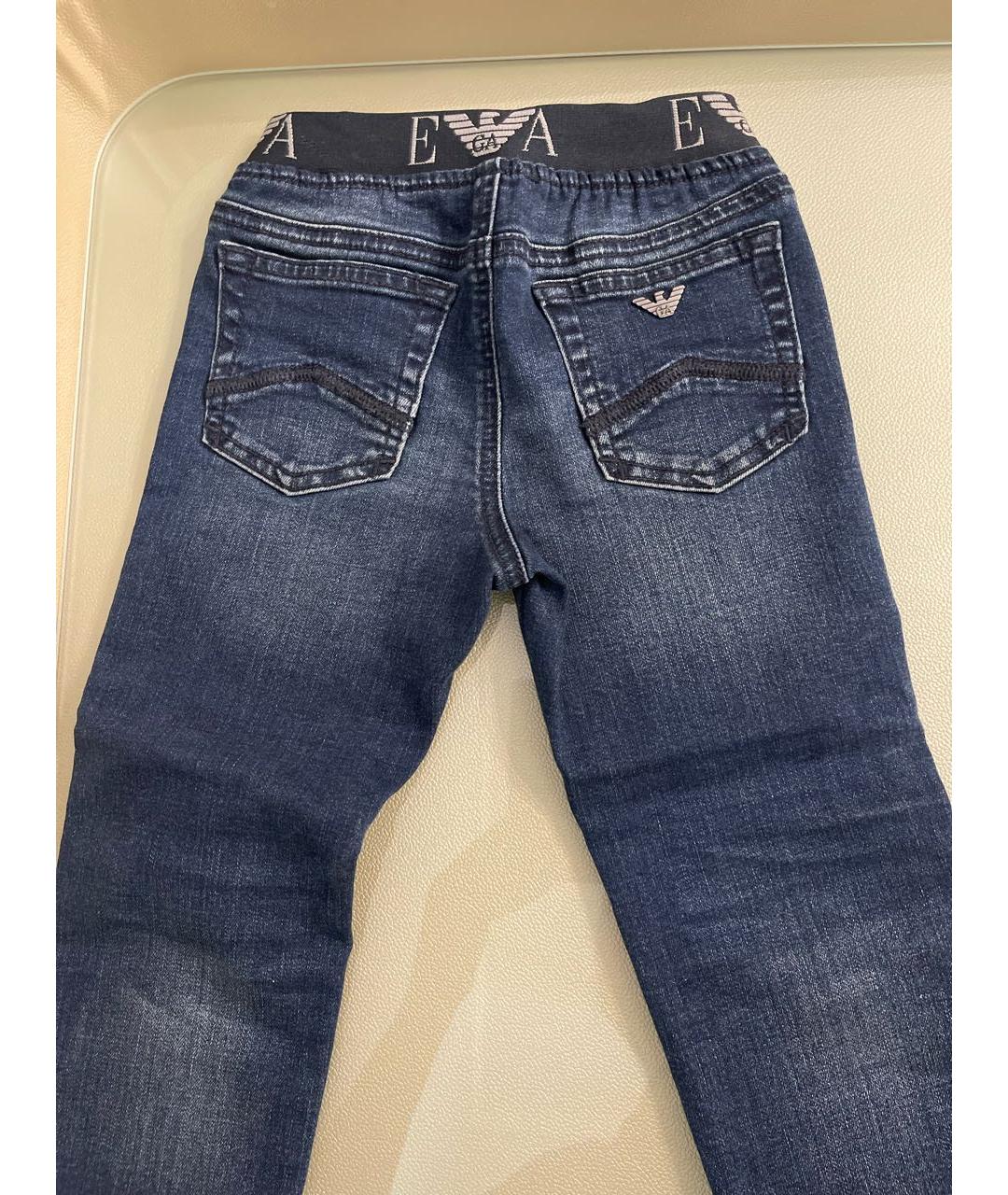 EMPORIO ARMANI Темно-синие деним детские джинсы, фото 4