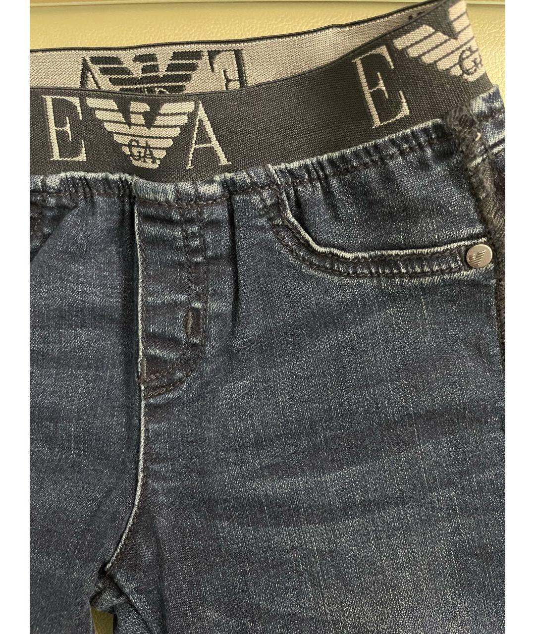 EMPORIO ARMANI Темно-синие деним детские джинсы, фото 3