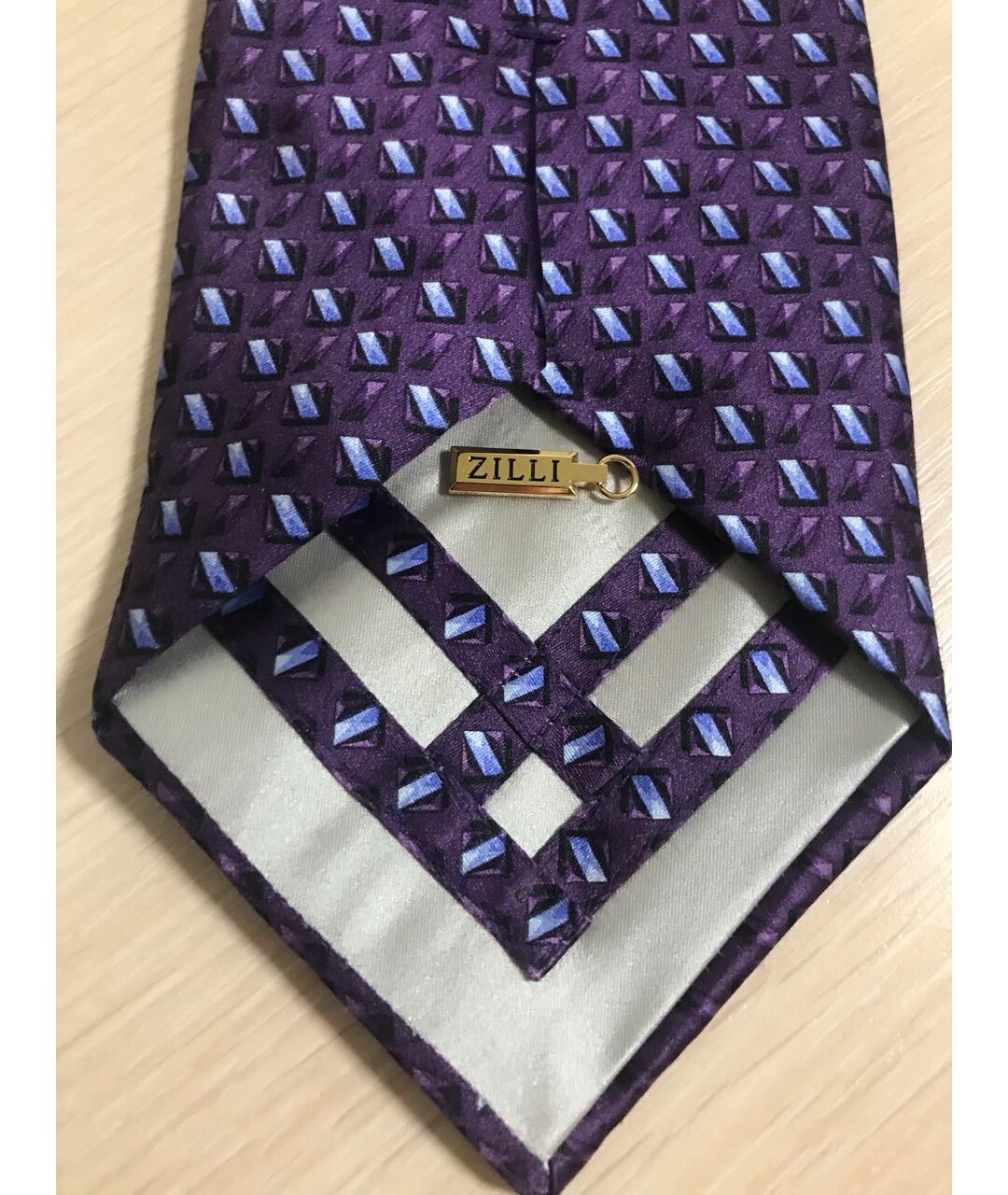 ZILLI Фиолетовый шелковый галстук, фото 5