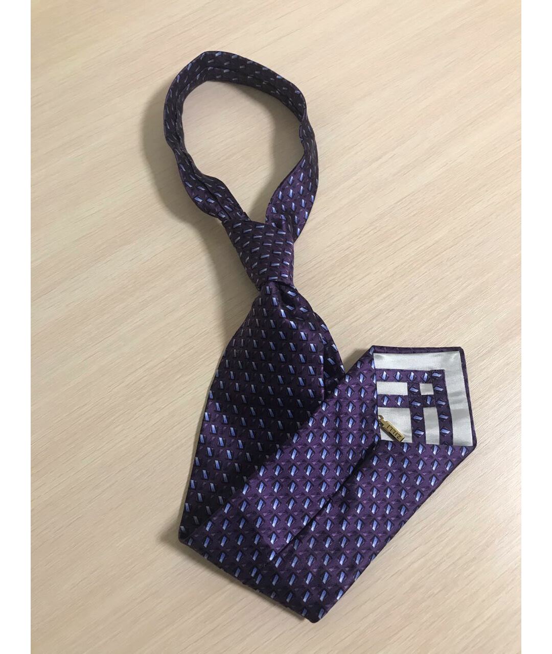 ZILLI Фиолетовый шелковый галстук, фото 6