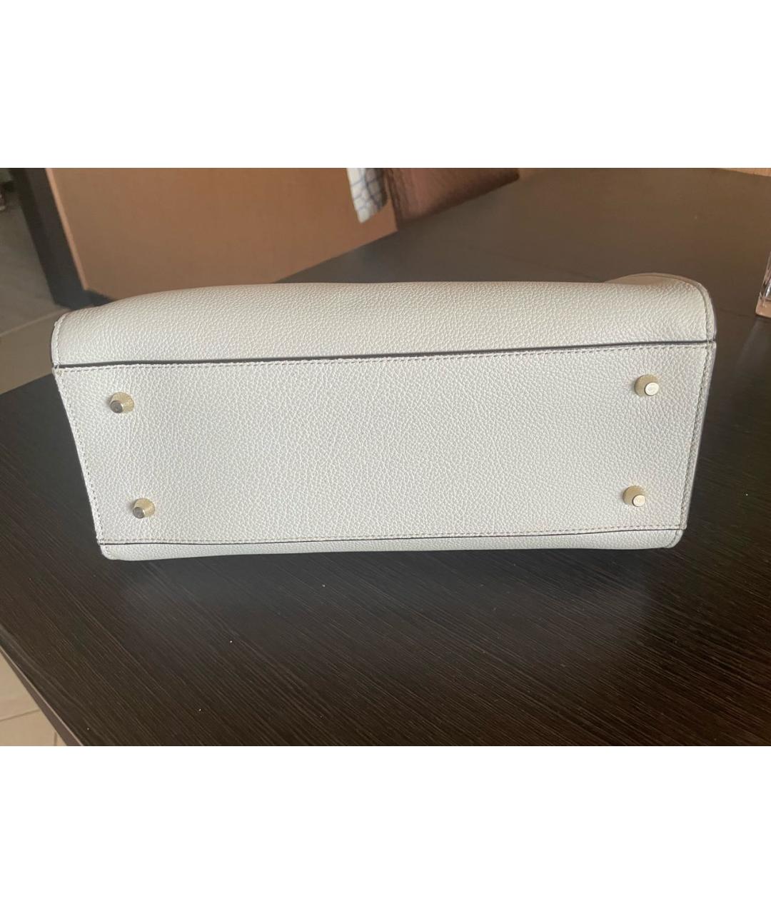 FURLA Серая кожаная сумка с короткими ручками, фото 6