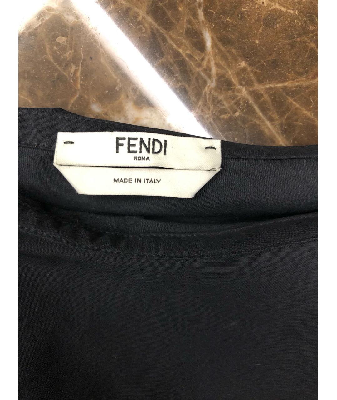 FENDI Черная хлопковая блузы, фото 4