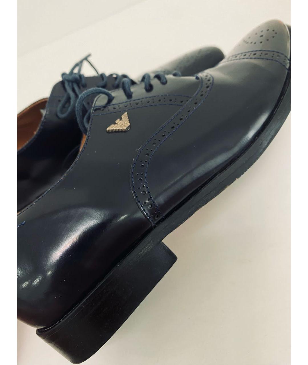 ARMANI JUNIOR Темно-синие кожаные ботинки, фото 5