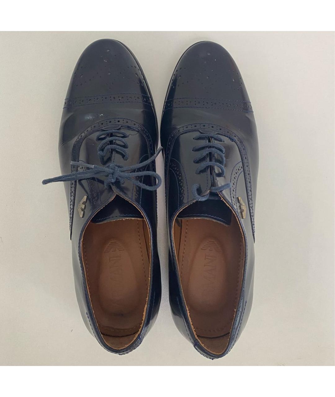 ARMANI JUNIOR Темно-синие кожаные ботинки, фото 3