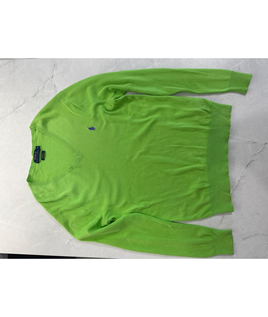 RALPH LAUREN Зеленый хлопковый джемпер / свитер, фото 5
