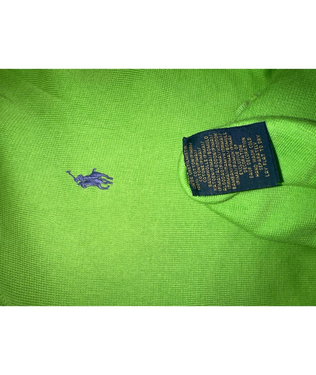 RALPH LAUREN Зеленый хлопковый джемпер / свитер, фото 3