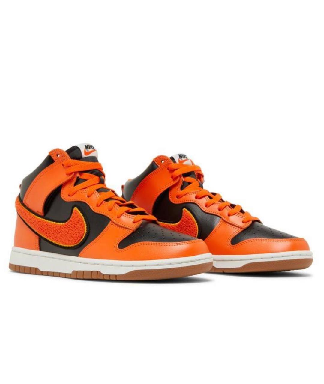 NIKE Оранжевое высокие кроссовки / кеды из искусственной кожи, фото 2
