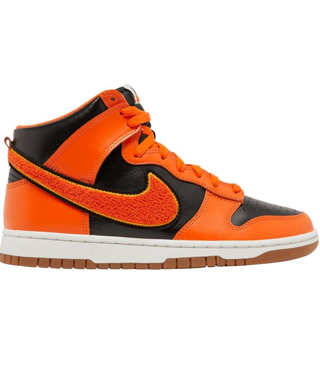 NIKE Оранжевое высокие кроссовки / кеды из искусственной кожи, фото 6