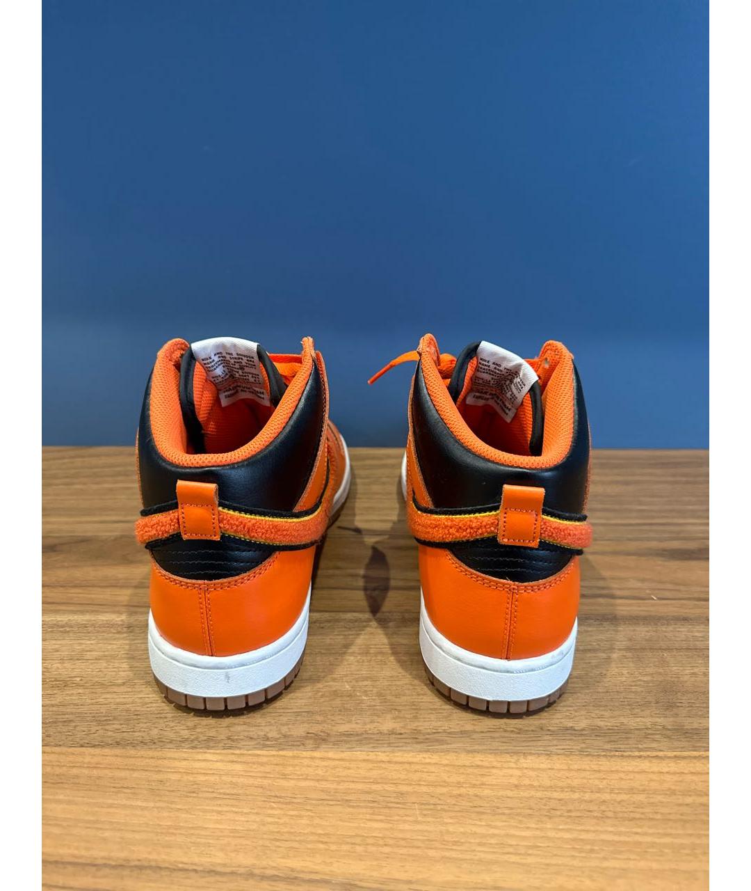 NIKE Оранжевое высокие кроссовки / кеды из искусственной кожи, фото 4