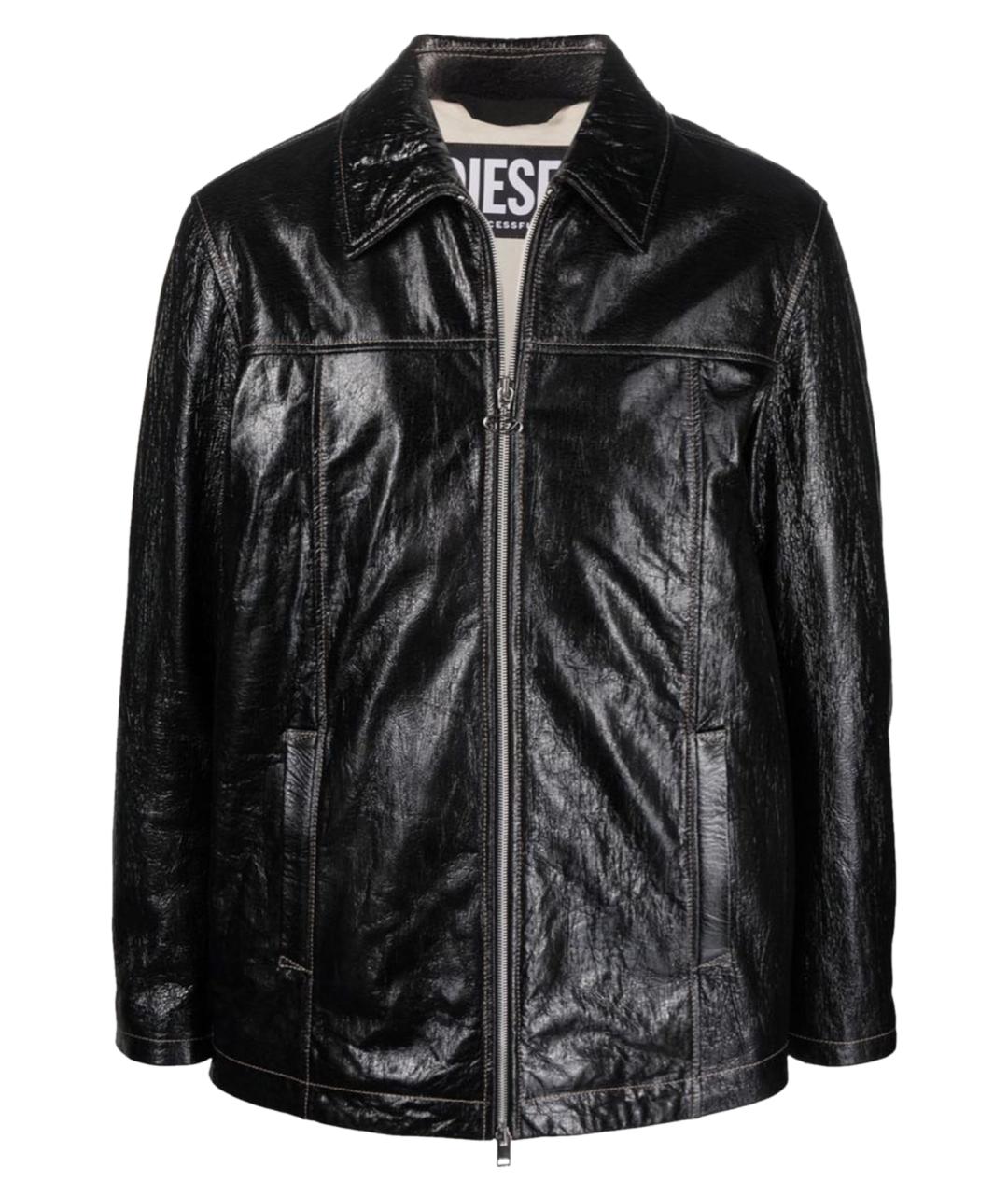 DIESEL Черная полиуретановая куртка, фото 1